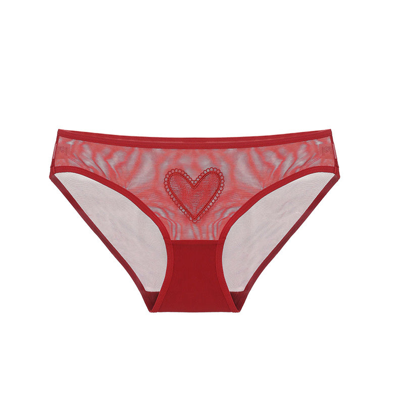 Yifa 蕾絲三角褲【紅色】