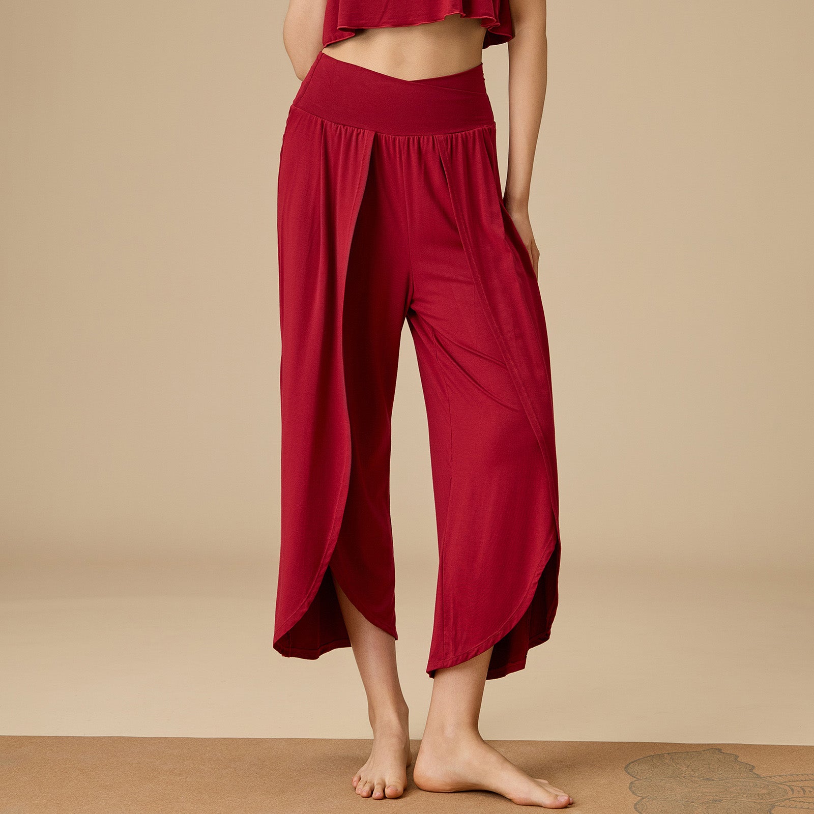 Jito 瑜伽寬管九分褲【紅色】5色