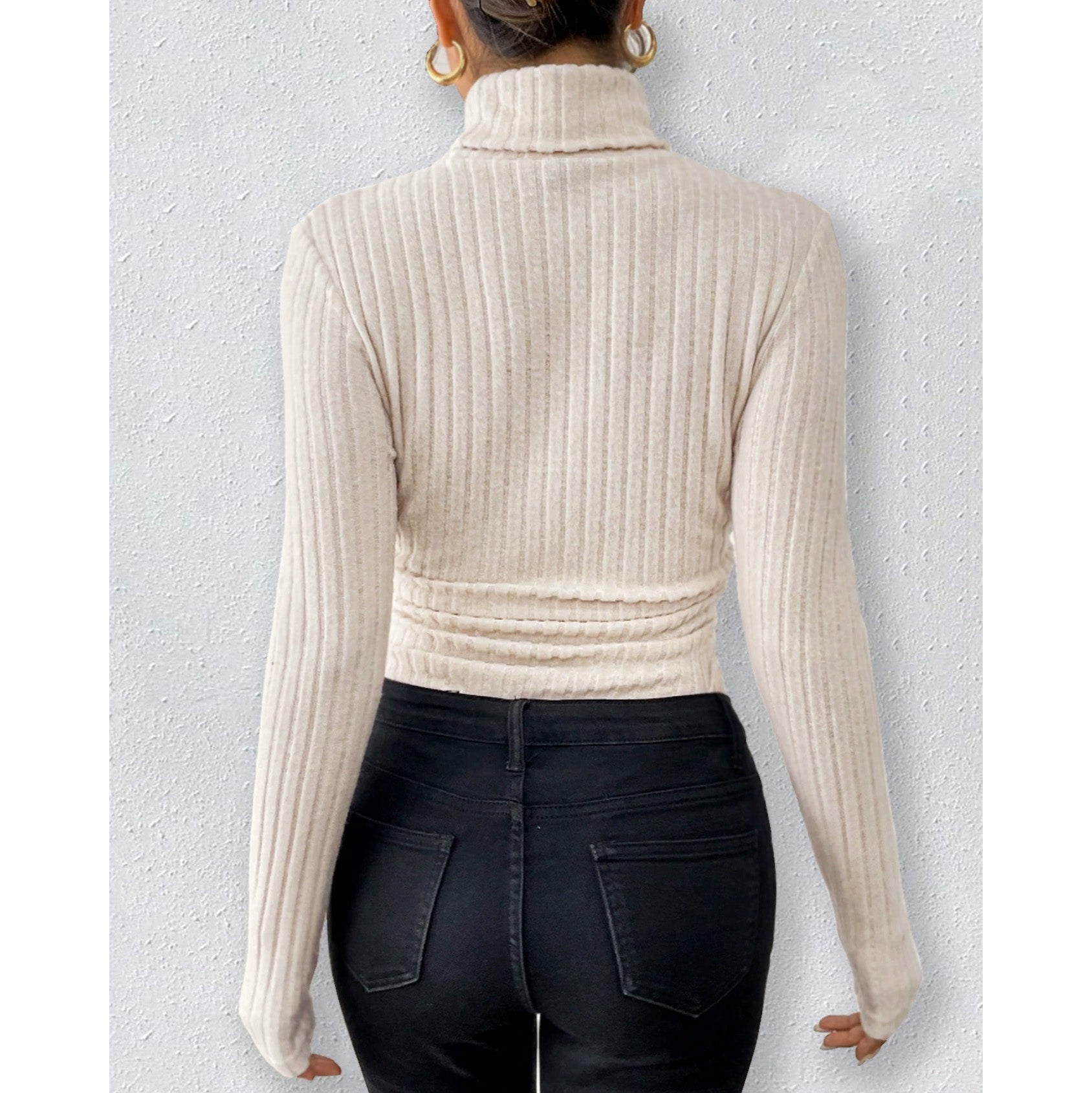 Kili 高領針織螺紋連體衣【2色】