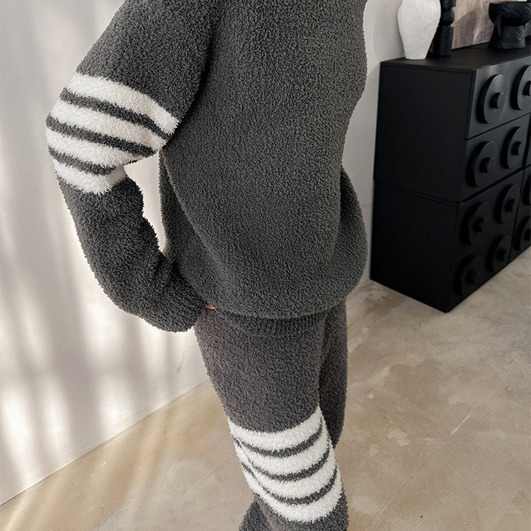 Sewa 軟暖絨成套條紋家居服【2色】