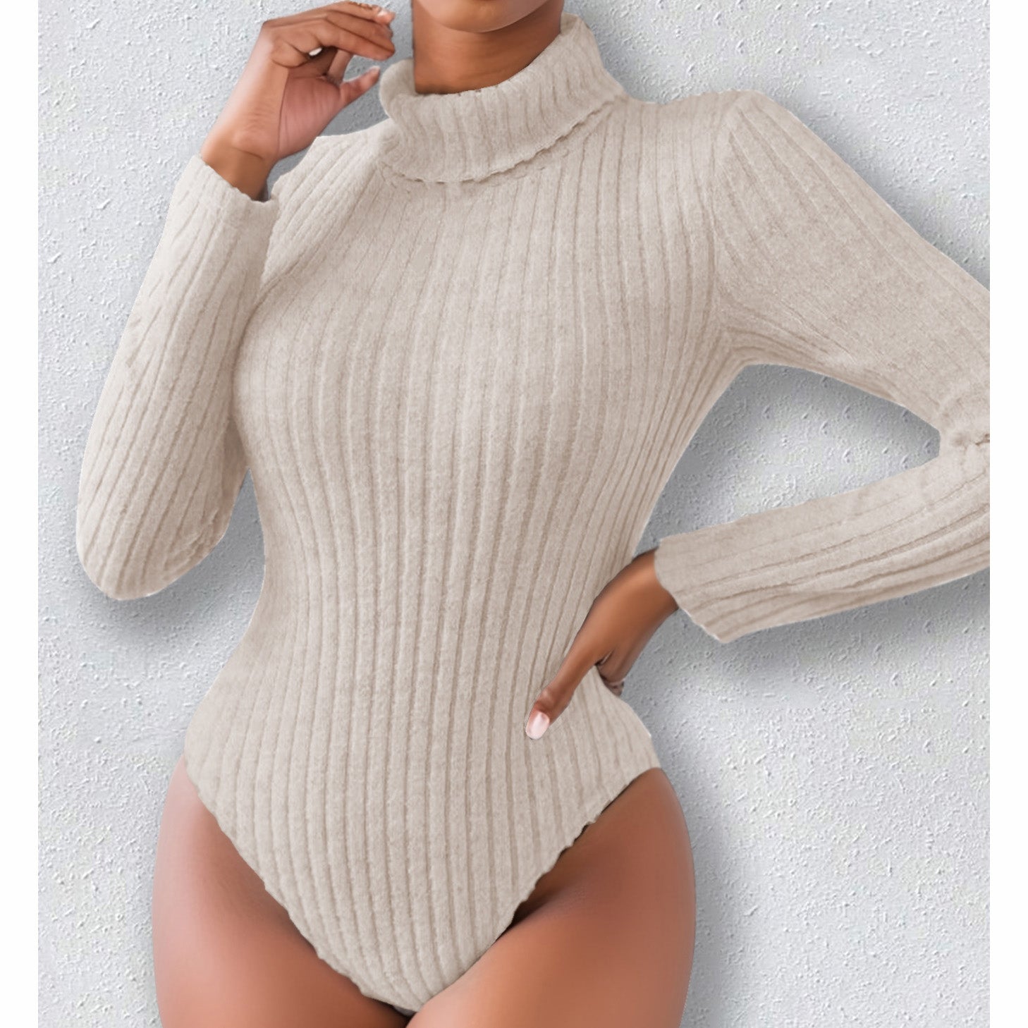 Kili 高領針織螺紋連體衣【2色】