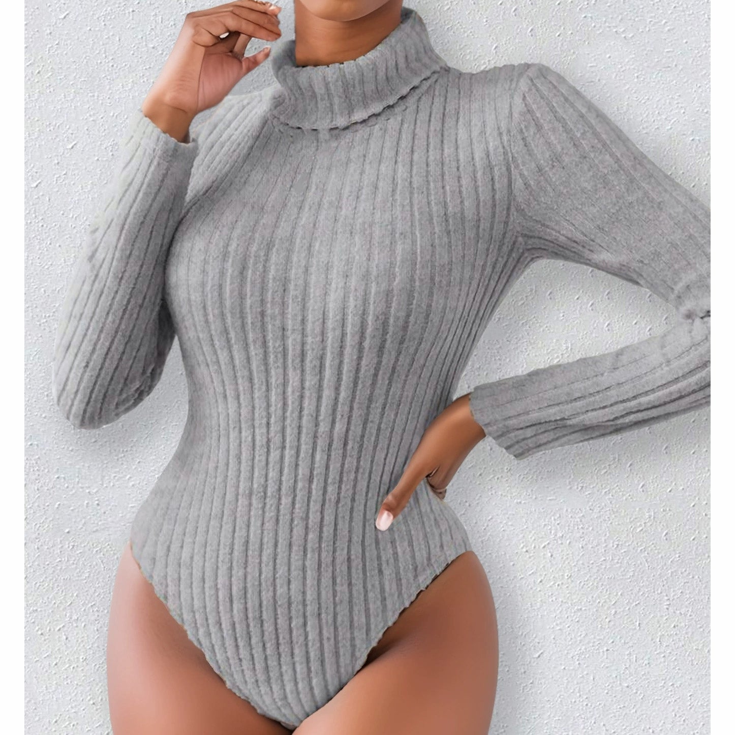 Kili 高領針織螺紋連體衣【2色】