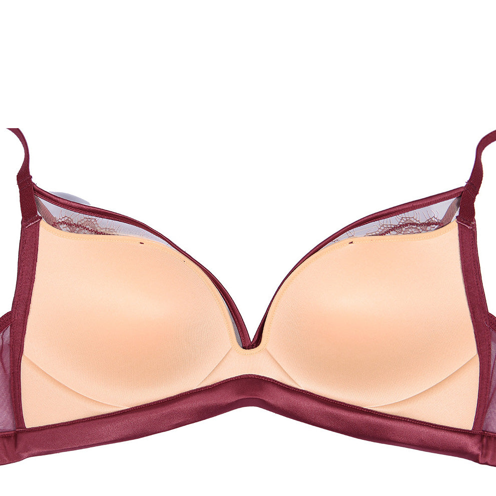 Pora Bra 無鋼圈蕾絲成套內衣【綠色】4色