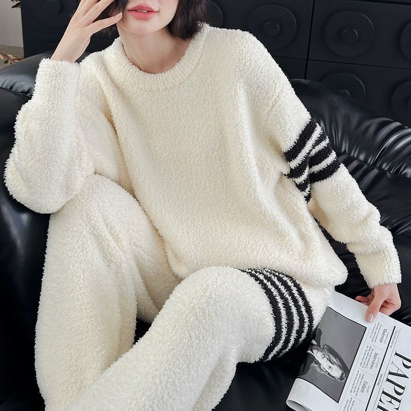 Sewa 軟暖絨成套條紋家居服【2色】