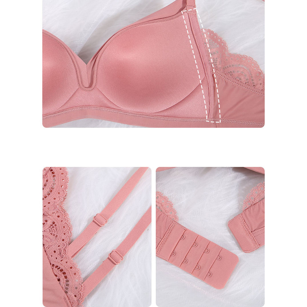 Semia Bra 無鋼圈集中成套內衣【粉色】4色