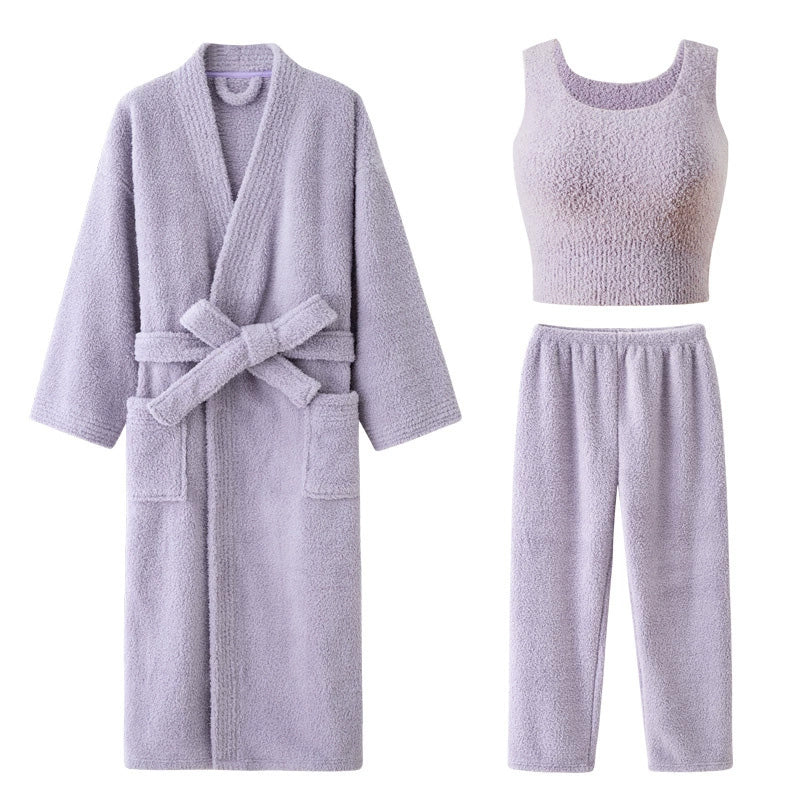 Puva 軟暖絨三件套家居服【7色】