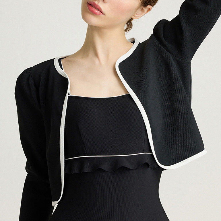 Orina 連身式泳裝+外套【黑】