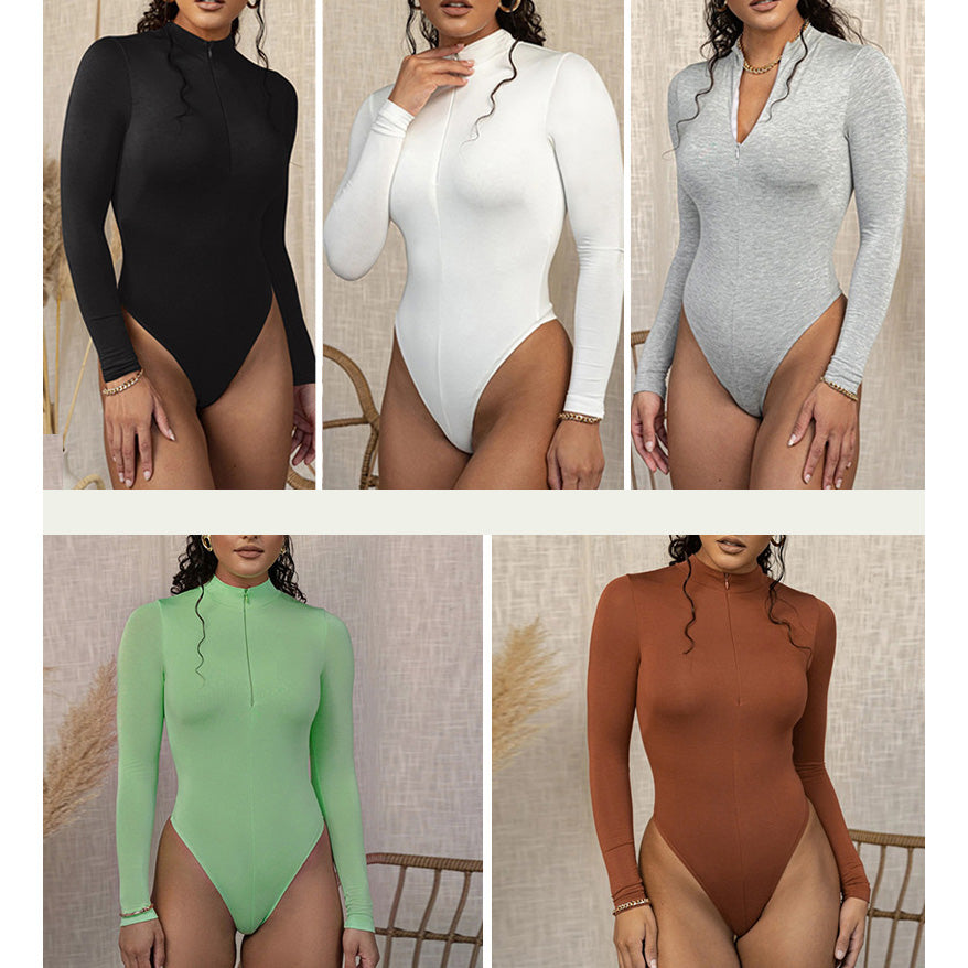 Dera深V拉鍊連體衣【5色】