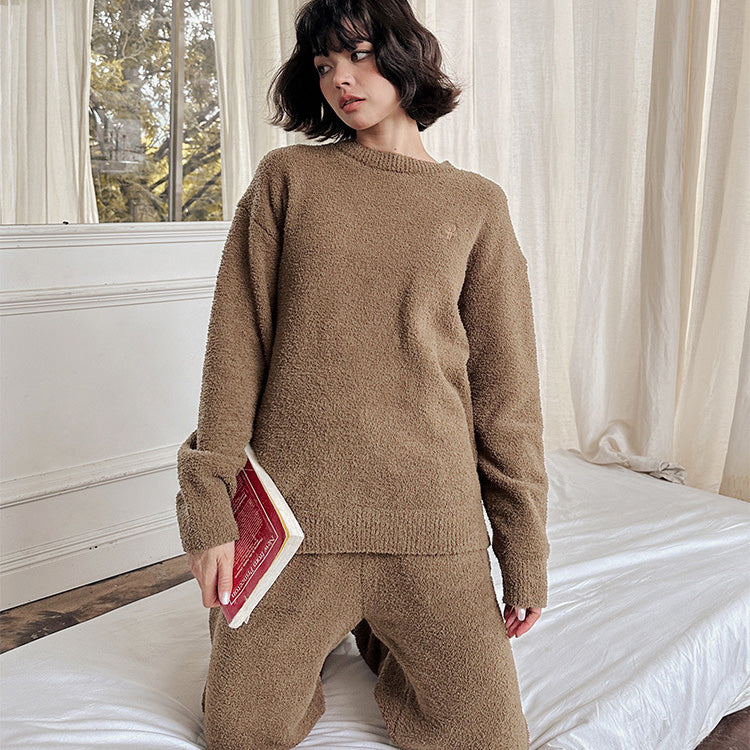 Dela 軟暖絨成套束口褲家居服【4色】