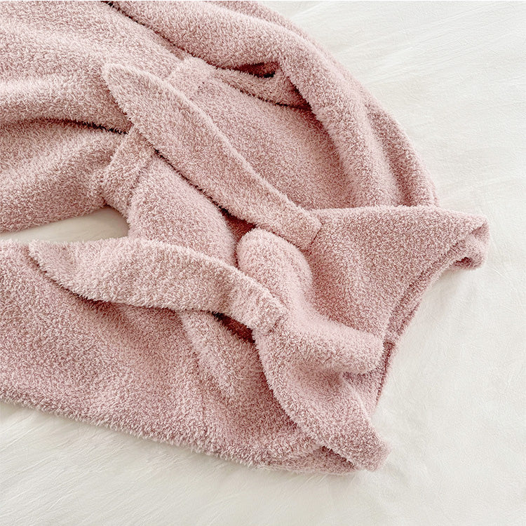 Lori 軟暖絨兔耳連帽睡袍【4色】