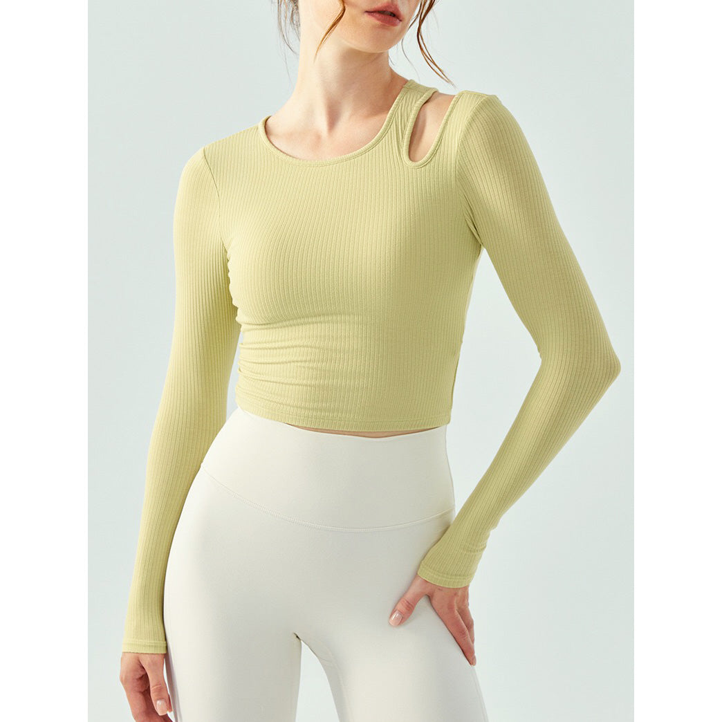 Buri Sport Top 鏤空肩運動長袖【蘋果綠】5色