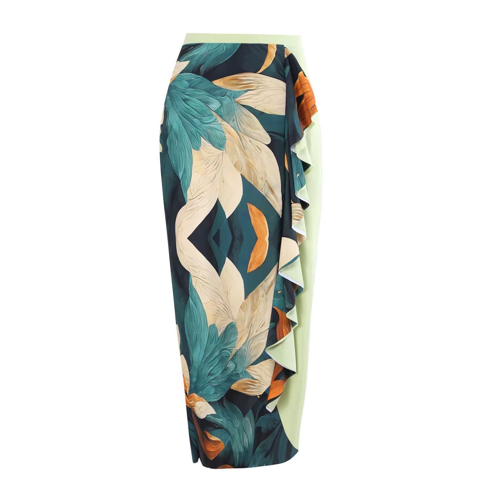 綁帶沙灘裙【羽毛】