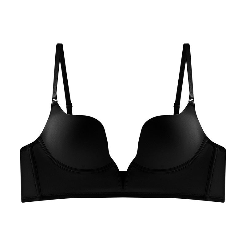 Vinia Bra 前深V+大U露背無痕內衣【深邃黑】