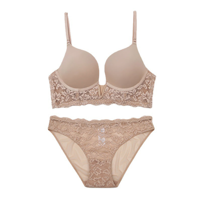 Vemi Bra 深V蕾絲成套內衣【膚色】4色
