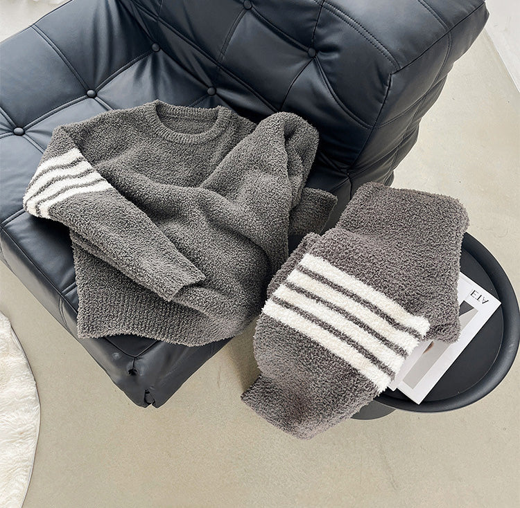 Sewa 軟暖絨成套條紋家居服【2色】