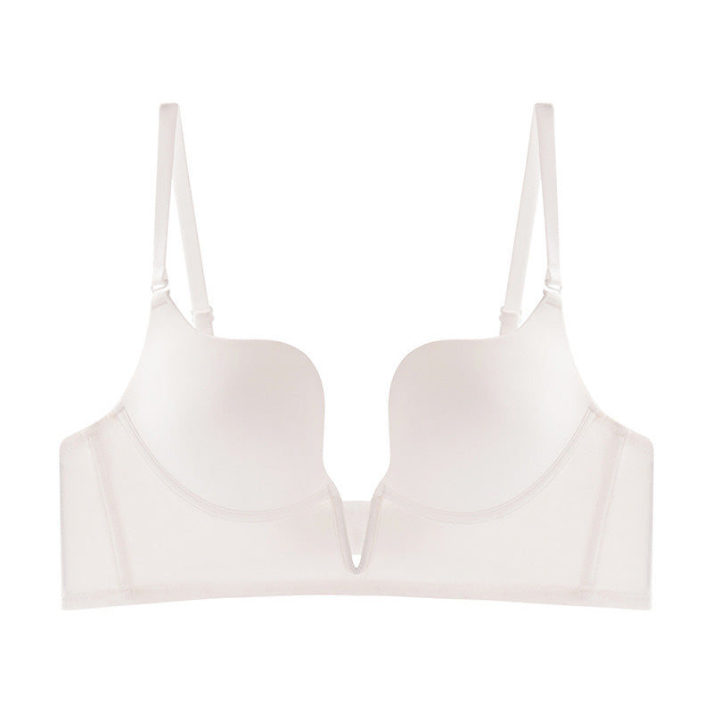 Vinia Bra 前深V+大U露背無痕內衣【白色】