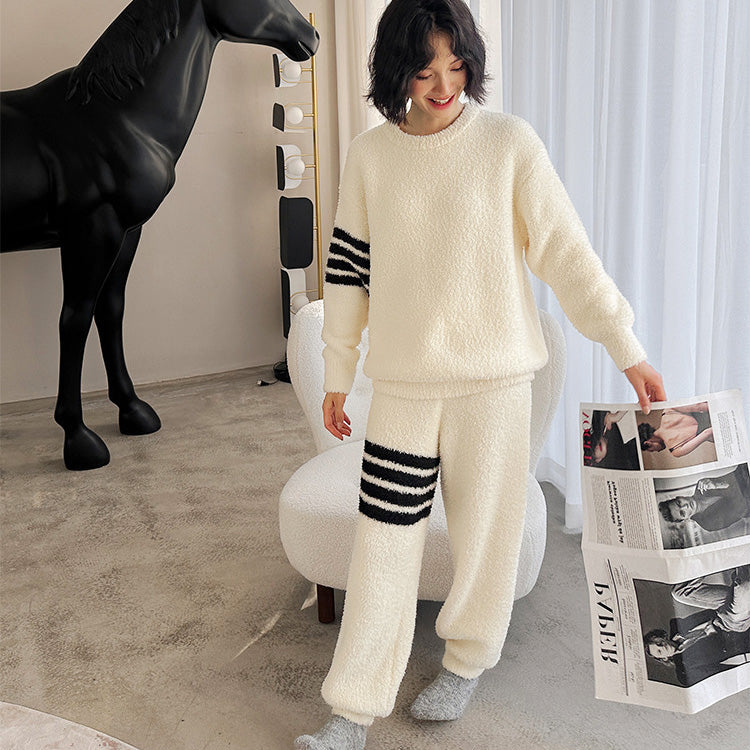 Sewa 軟暖絨成套條紋家居服【2色】