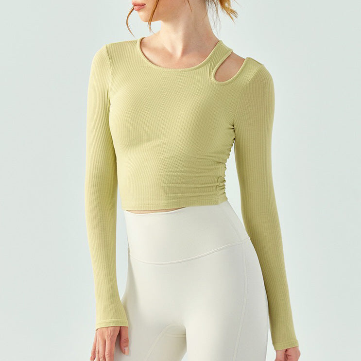 Buri Sport Top 鏤空肩運動長袖【蘋果綠】5色