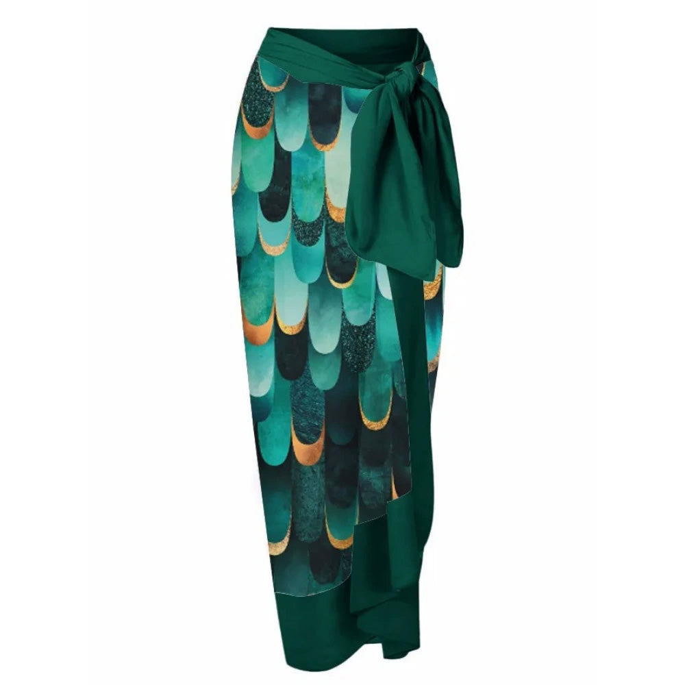 綁帶沙灘裙【雨滴】