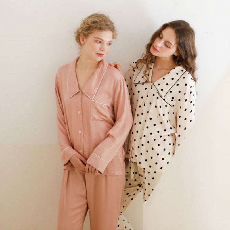 Punto 家居成套睡衣【長袖長褲大尖領款】