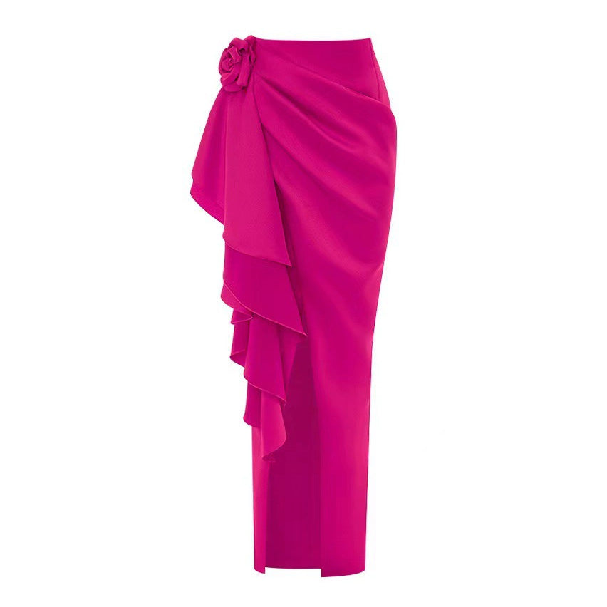 荷葉沙灘裙【粉色】