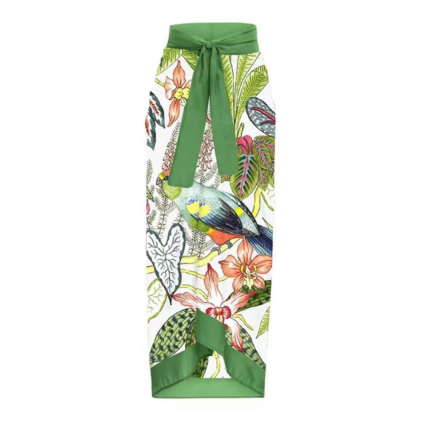 綁帶沙灘裙【斑鳩】