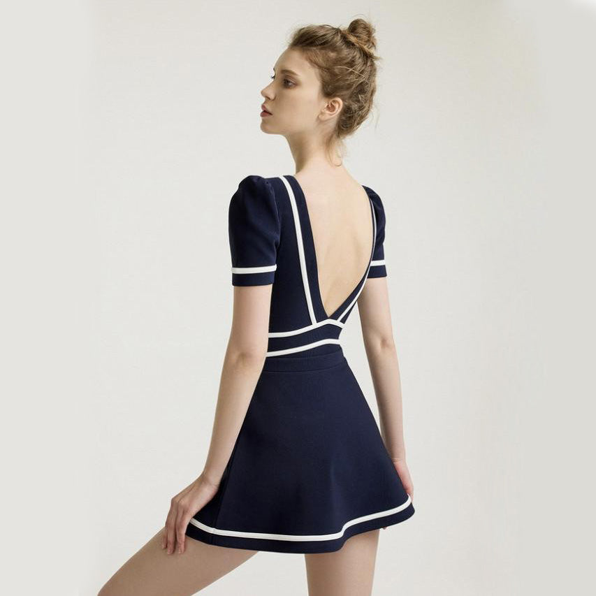 Fima 連身式泳裝+短裙【黑】