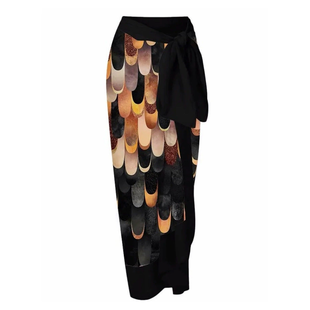 綁帶沙灘裙【雨滴】