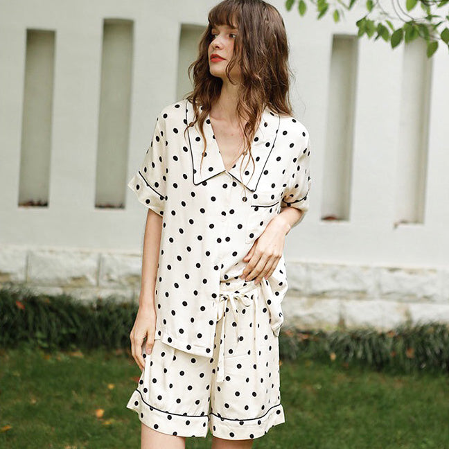 Punto 家居成套睡衣【短袖短褲大尖領款】