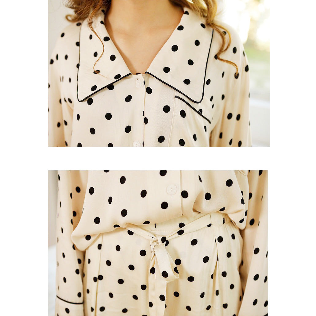 Punto 家居成套睡衣【長袖長褲大尖領款】