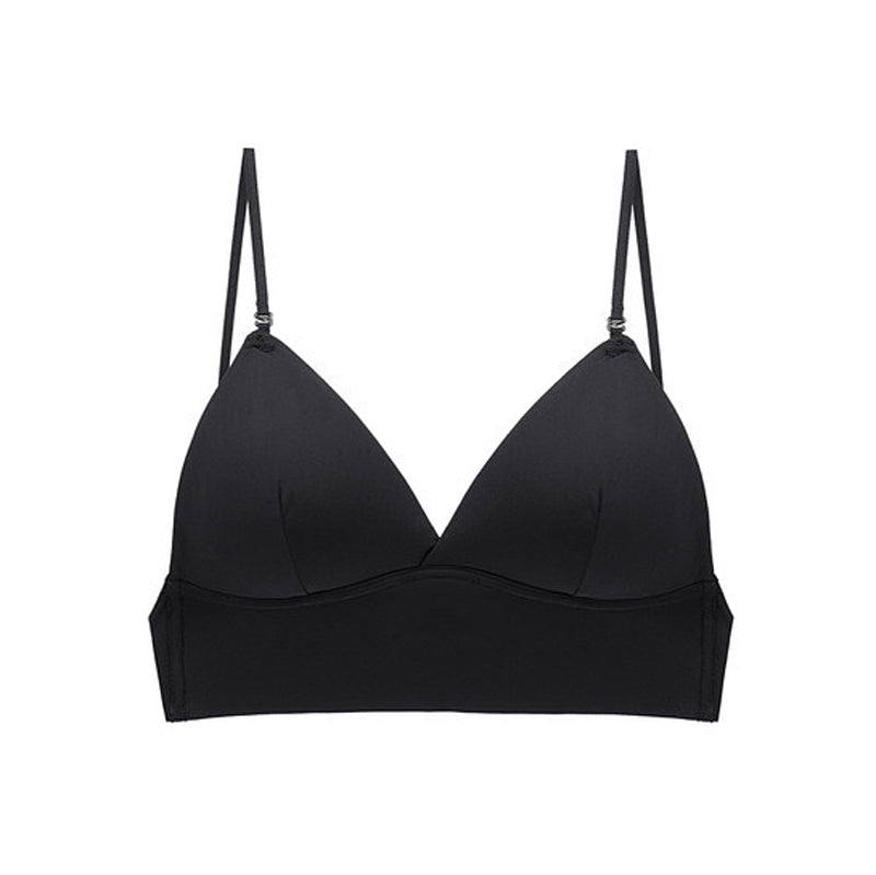 Cina Bralette 無鋼圈大U露背冰絲內衣【深邃黑】