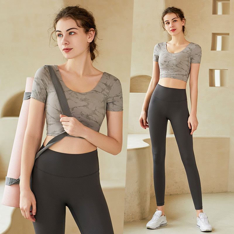 Sina Sport Top 短袖運動上衣【灰綠】