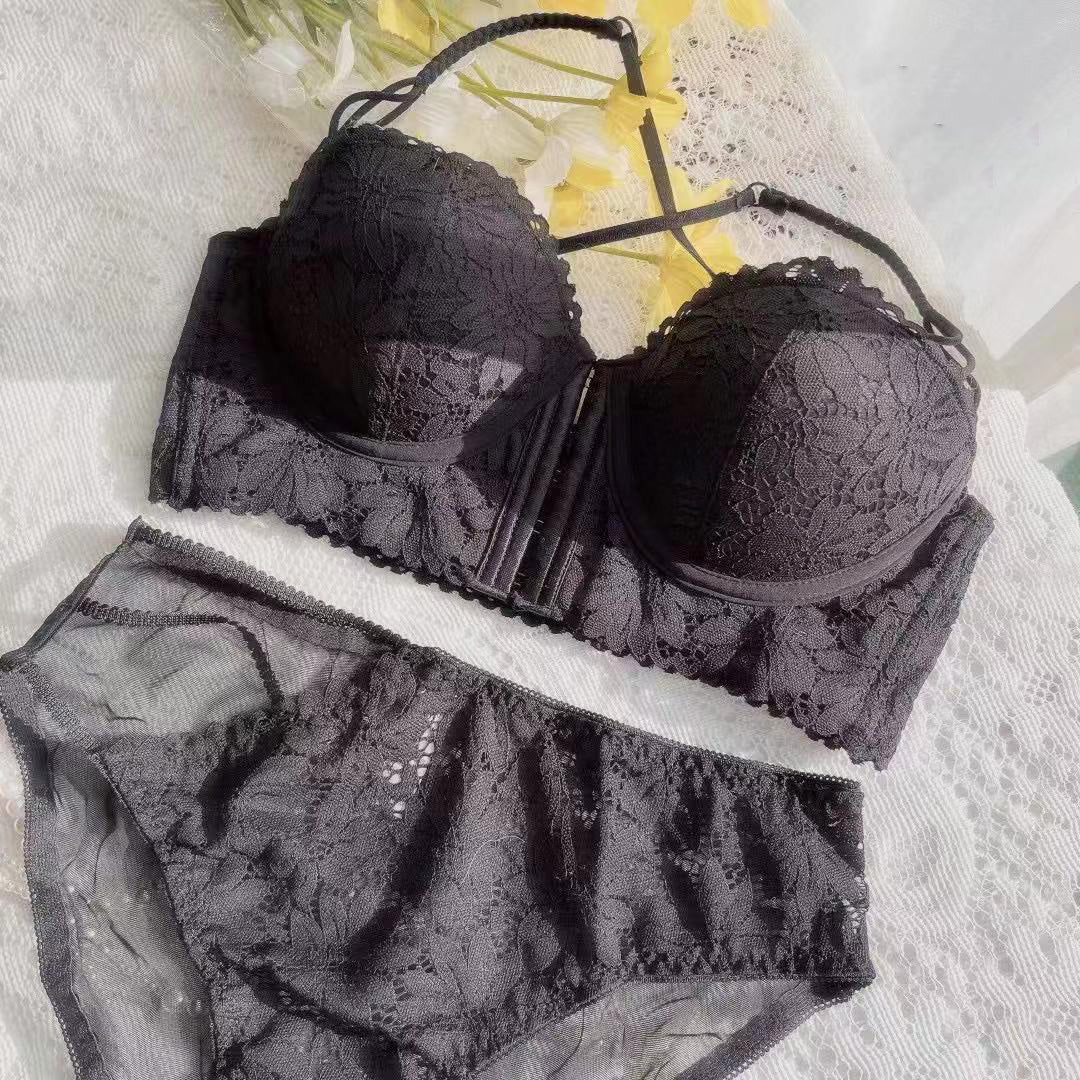 Evia Bra 無鋼圈前扣成套內衣【深邃黑】