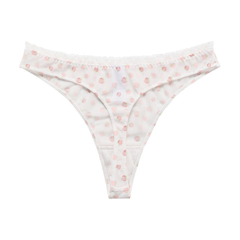 Qiqi 水果薄紗丁字褲【3色】