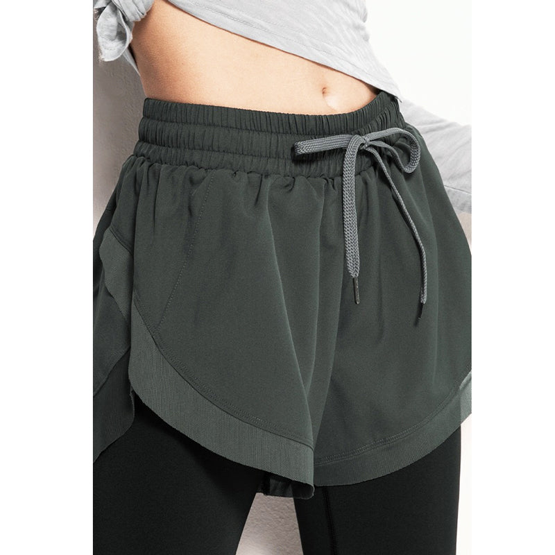 Zini Sport Pants 運動假兩件式短褲【墨綠】3色