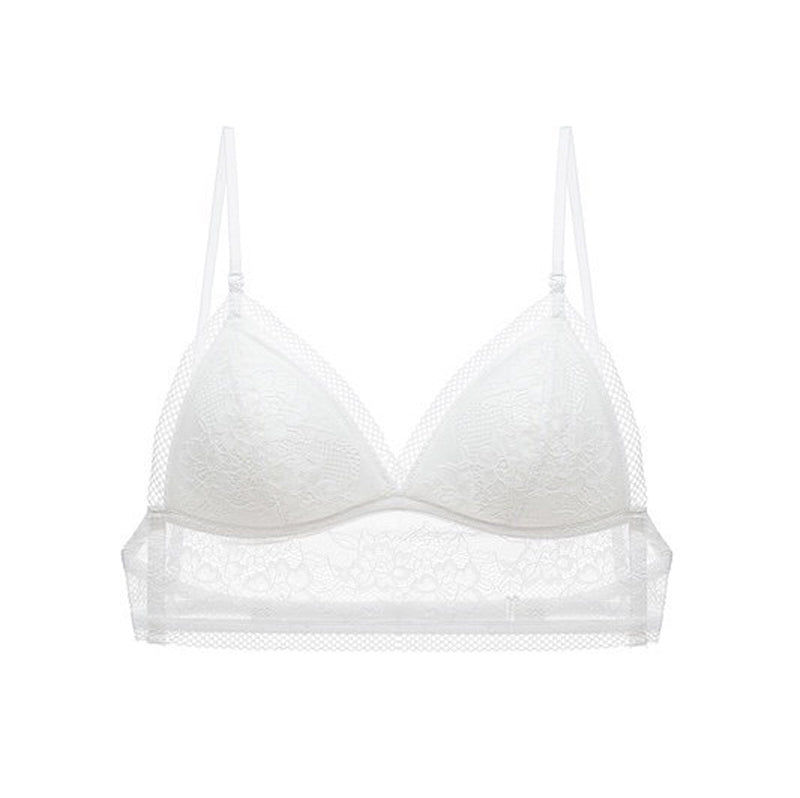 Dava Bralette 無鋼圈大U露背蕾絲內衣【清新白】