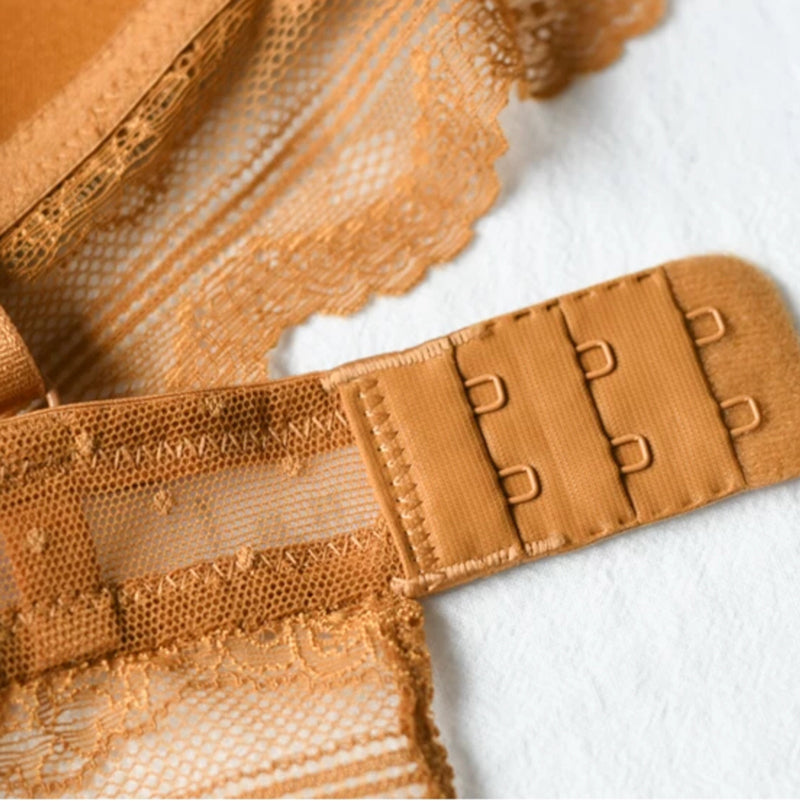 Abria Bralette 無鋼圈蕾絲成套內衣【南瓜黃】