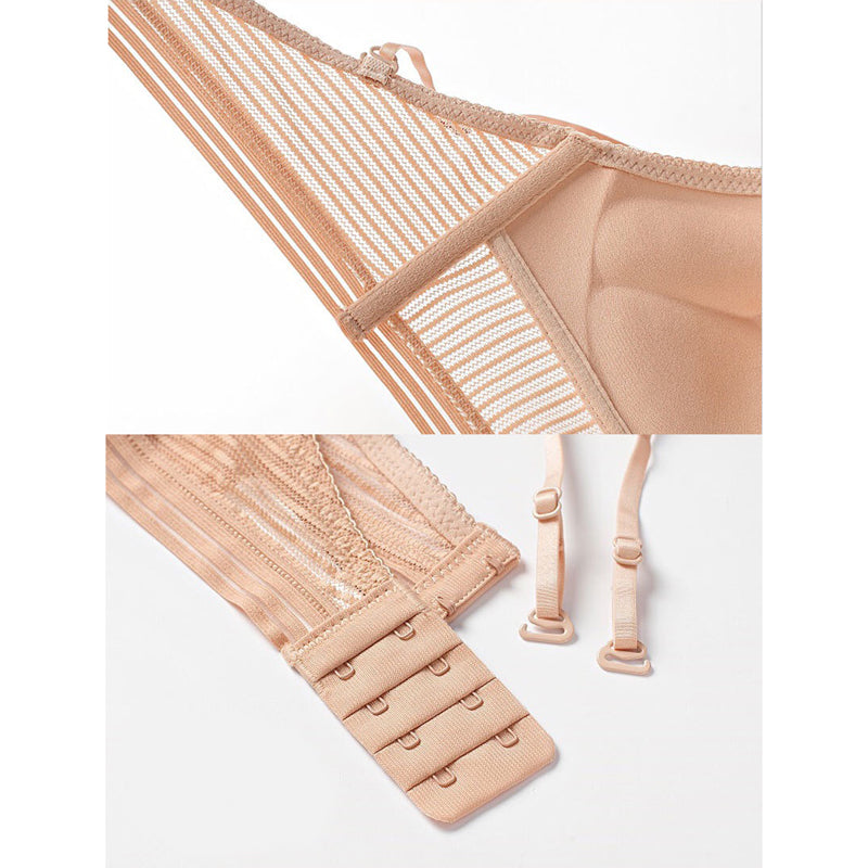 Aba Bra 無鋼圈大U露背蕾絲內衣【膚色】