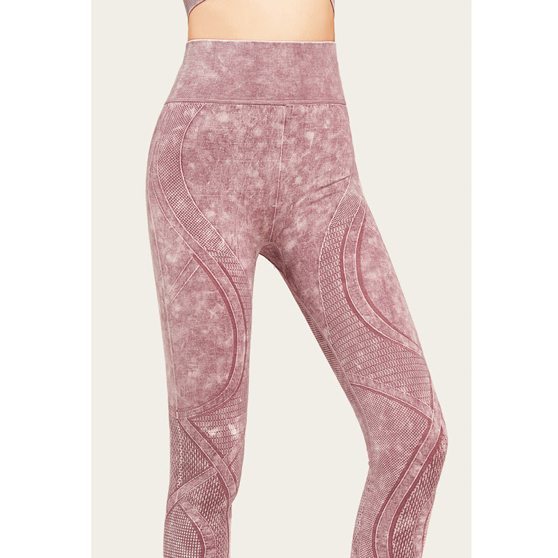 Wobo Sport Pants 無縫印花運動九分褲【粉色】M