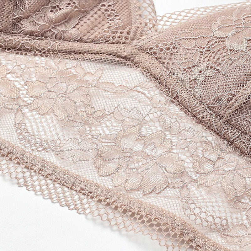 Dava Bralette 無鋼圈大U露背蕾絲內衣【卡其】