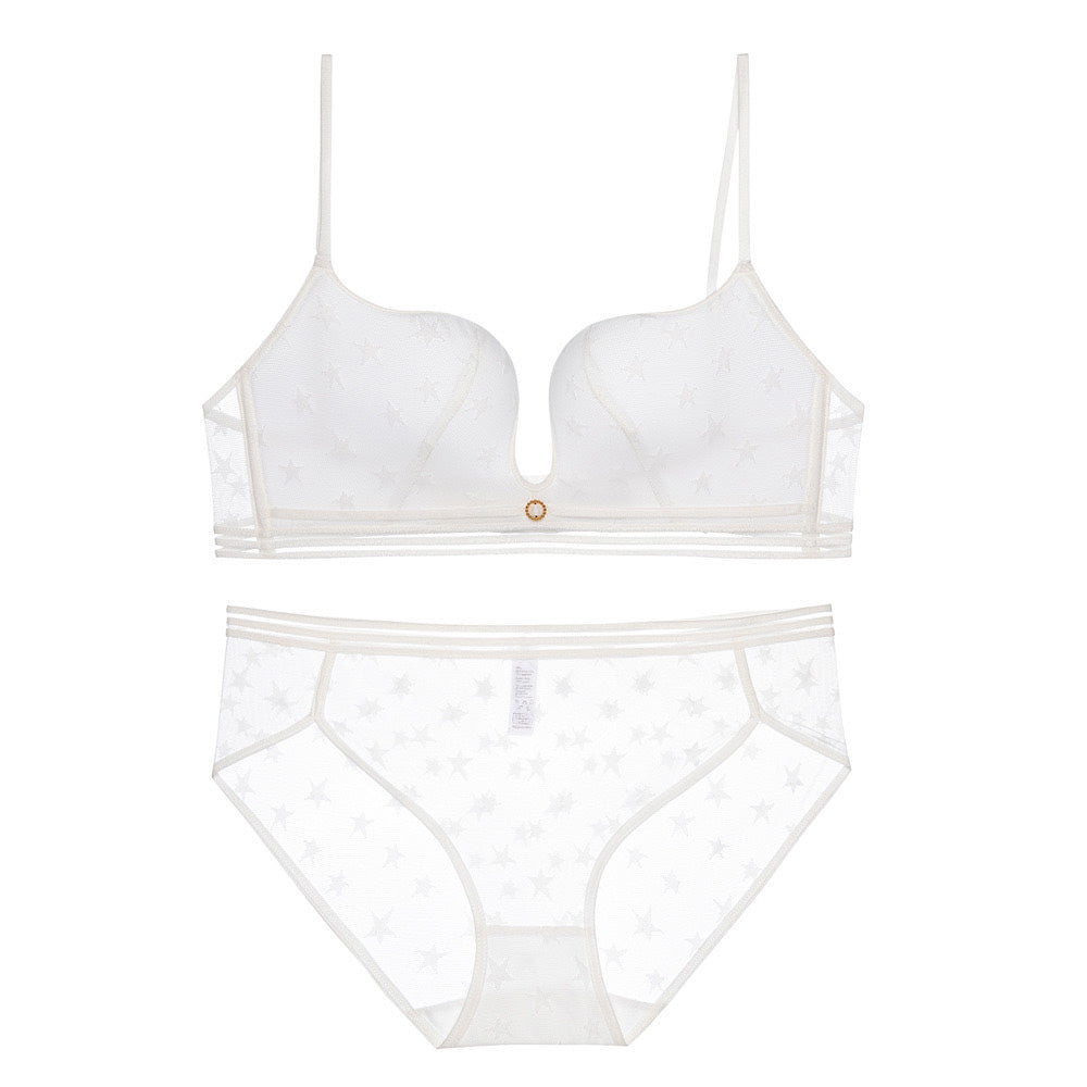 Rala Bra 無鋼圈前深U+大U露背內衣【清新白】