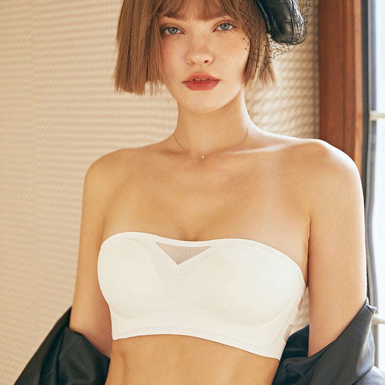 Omi Bra 無痕無鋼圈成套內衣 【清新白】