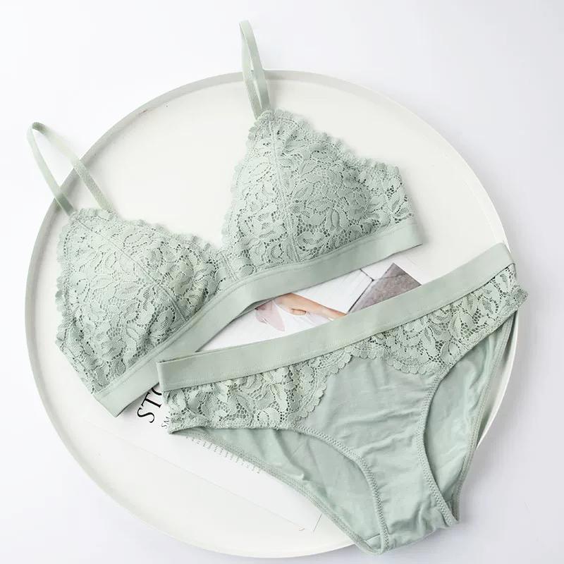 Pesca Bralette 無鋼圈蕾絲成套內衣【薄荷綠】