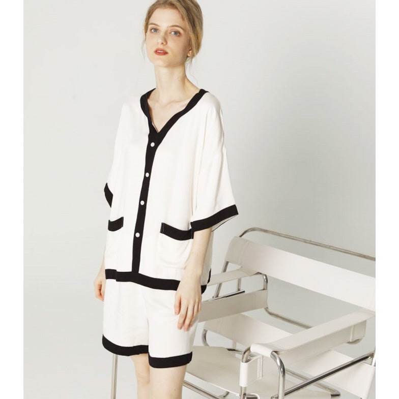 Arina 家居成套睡衣【短袖短褲款】