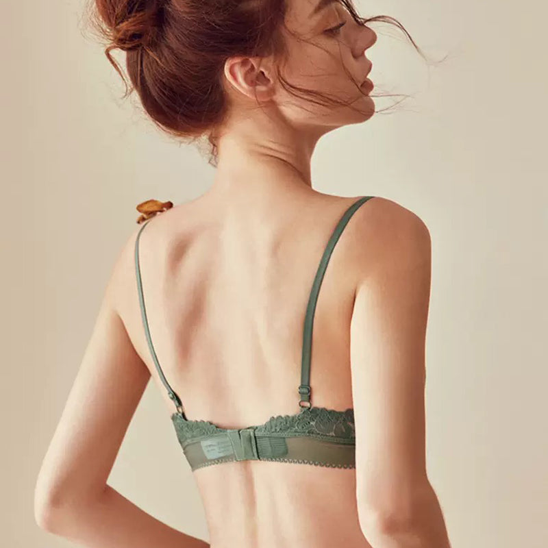 Puno Bralette 無鋼圈蕾絲成套內衣【綠】5色