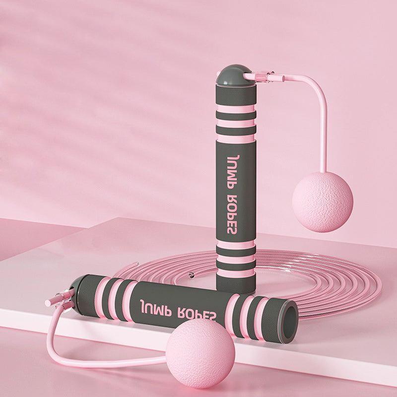 靜音無繩式兩用跳繩【粉色】