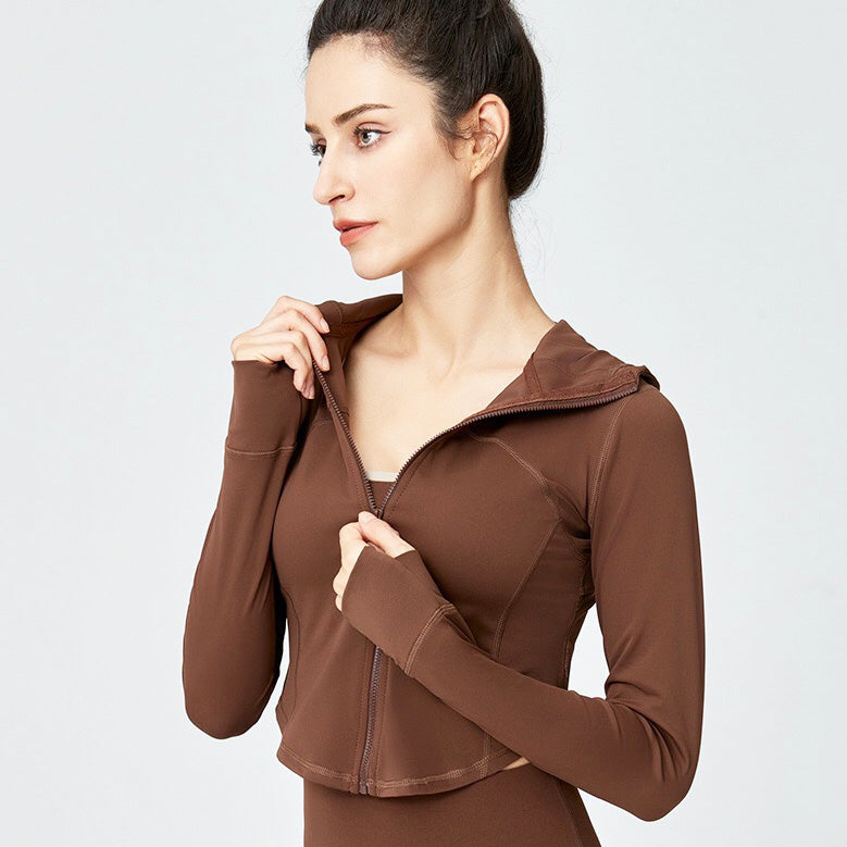 Quna 運動連帽外套【深栗色】5色