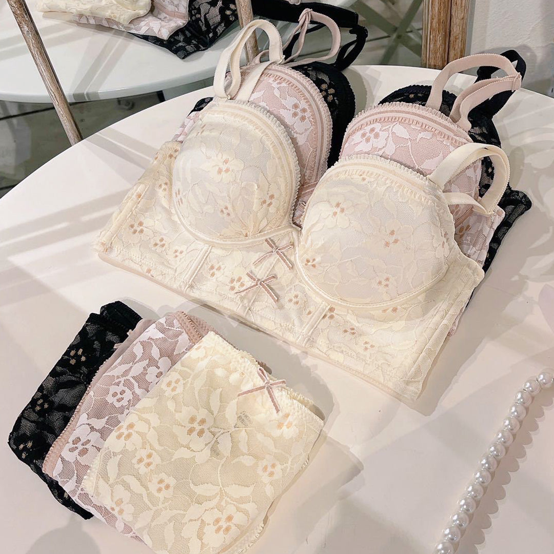 Tona Bra 集中無鋼圈成套內衣【奶油色】