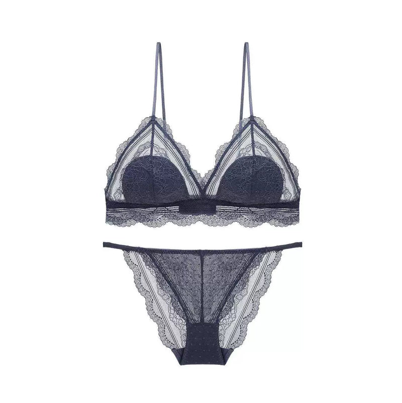 Anita Bralette 無鋼圈蕾絲成套內衣【海洋藍】