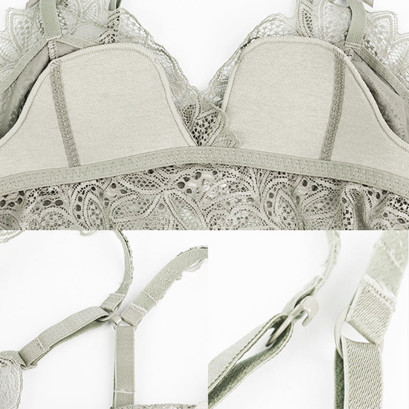 Pia Bralette 無鋼圈蕾絲內衣【薄荷灰】